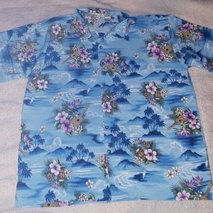 Memo Hawaian tropical flower shirt xl